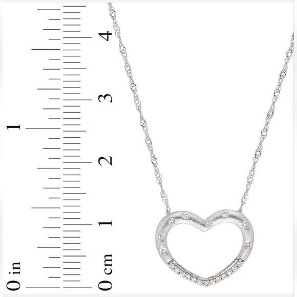 Diamond Heart Necklace 1/10 ct tw Round 10K White Gold 17" by Jared - Picture 2 of 6